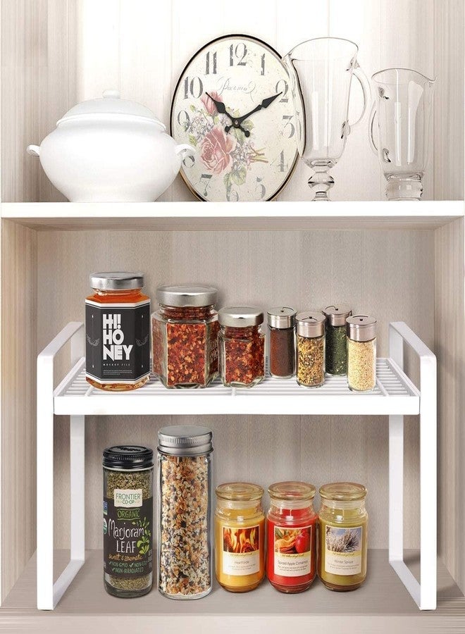 Appeasy Easyroot Kitchen Countertop And Cabinet Shelf Organiser For Pantry, Kitchen, Bathroom, Bedroom (White) - Metal, Tiered Shelf - Image 1